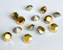 Камінчик (chaton Maxima) Preciosa, ss34 (7.2-7.4 мм), колір Crystal Aurum