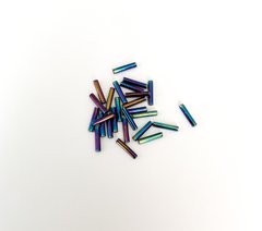 Стеклярус Miyuki 12*2мм, непрозрачный пурпурный металлик (#455), 5г