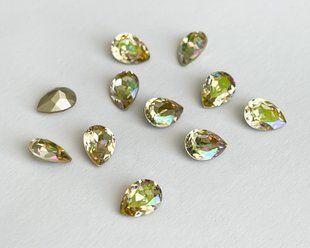 Крапля (Fancy Stone) Swarovski 4320, колір Luminous Green, 8*6 мм