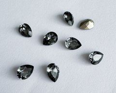 Крапля (Fancy Stone) Swarovski 4320, колір - Silver Night, 8*6 мм