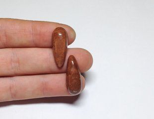 Кабошони польового шпату, краплі-пара 25*10 мм, ціна за штуку