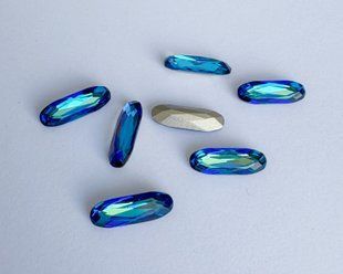 Aurora, длинный овал (A4161), цвет Bermuda Blue, 15*5 мм