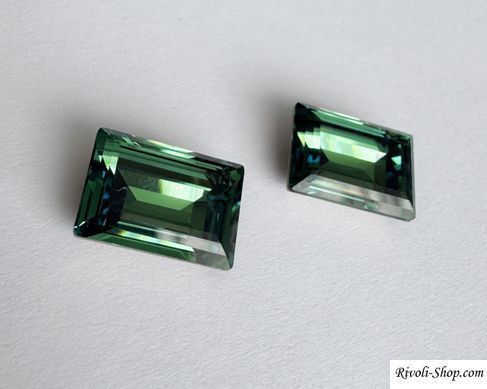 Прямоугольник (Step Cut) Swarovski (4527), цвет - Erinite, 14*10 мм