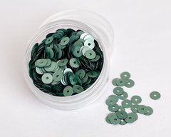 Пайетки Италия, цвет - зеленая вода матовый металлик (706W), плоские 4 мм, туба 3 гр
