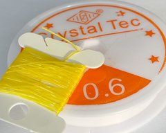 Силіконова волосінь-гумка, 0,6 мм діаметр, Корея, колір - жовтий, 1 м