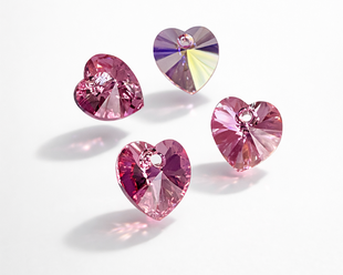 Подвеска Swarovski сердце (6228), цвет - Rose AB, 10.5 мм