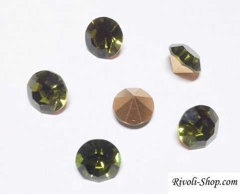 Камінчик (chaton) Preciosa, ss46 (10,5-10,9 мм), колір Olivine