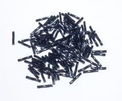 Стеклярус Miyuki 12*2 мм, крученый, черный металлик (#451), 5 г