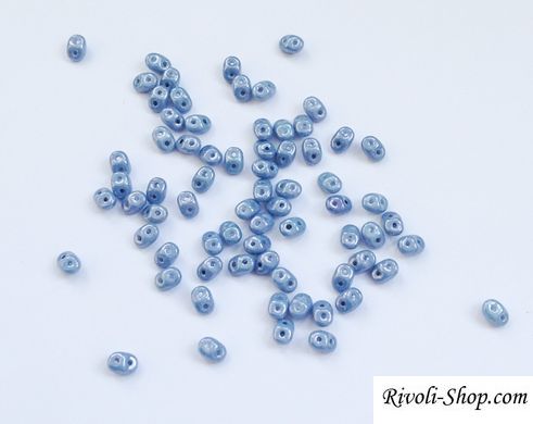 Бисер SuperDuo, Preciosa, 2.5*5 мм, глянцевый голубой, 5 г