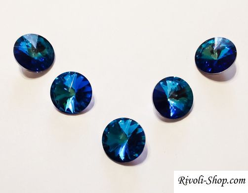 Ріволі Preciosa, колір - Crystal Bermuda Blue 12 мм