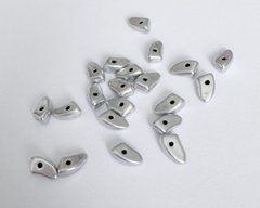 Бусина Prong, Чехия, прессованное стекло, 5*4 мм, серебро матовый металлик (K0170JT), шт