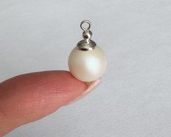 Підвіска Swarovski (5818), напів просвердлена, колір Pearlescent White, 12 мм