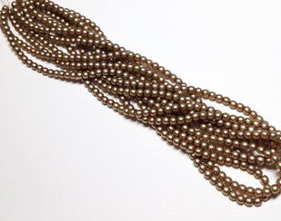 Перли Preciosa, світлий коричневий (75417), матовий, 3 мм, 20 шт