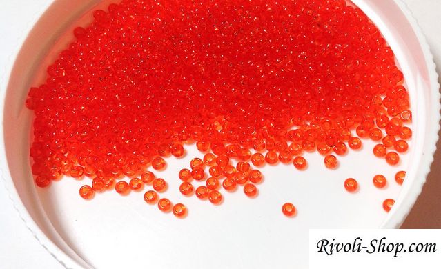 Бисер Preciosa - оранжево-красный прозрачный (90030)-10/0, 10 г