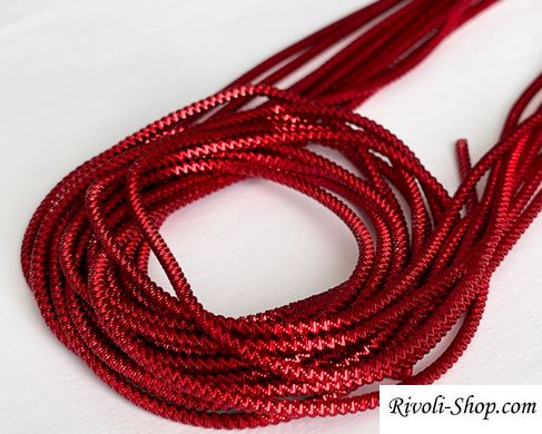 Канитель фигурная Зиг-заг, 2,2 мм диаметр, цвет красный, (0459) пр-во Индия, 1 г