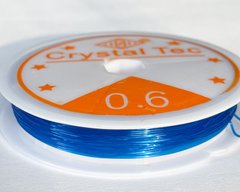 Силиконовая леска-резинка, 0,6 мм диаметр, Корея, цвет - синий, 1 м