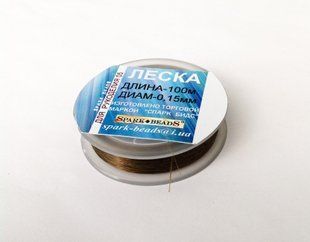 Волосінь (мононитка) для бісероплетіння, коричнева, діаметр 0.15 мм, довжина 100м