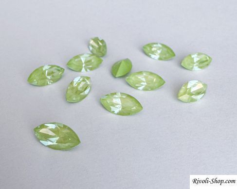 Маркиз (Navette) Swarovski, 4228, цвет - Paradise Green Lux, 10*5 мм