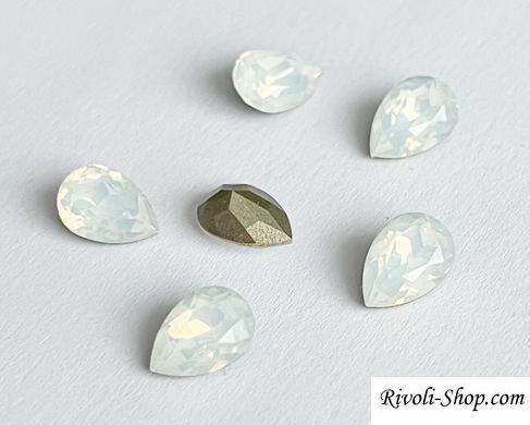Крапля (Fancy Stone) Австрія 4320, колір White Opal, 10*7 мм