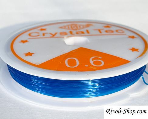 Силіконова волосінь-гумка, 0,6 мм діаметр, Корея, колір - синій, 1 м