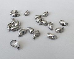 Бусина Zoliduo, Чехия, прессованное стекло, 5*8 мм, 2 отверстия, серебро / кристалл (00030/27001), правая