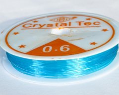 Силіконова волосінь-гумка, 0,6 мм діаметр, Корея, колір - блакитний, 1 м