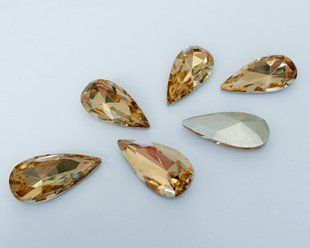 Aurеa Слеза, A4322, цвет Light Smoked Topaz, 18*9 мм