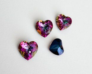 Подвеска сердце, Аurea, цвет Heliotrope, 10.5 мм