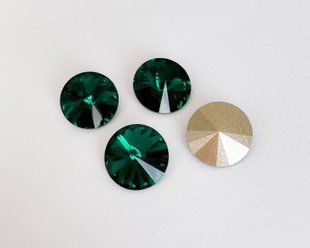 Ріволі Swarovski 1122, колір Emerald, 12 мм