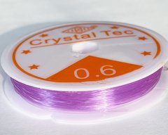 Силіконова волосінь-гумка, 0,6 мм діаметр, Корея, колір - бузковий, 1 м