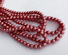 Жемчуг Preciosa, цвет - Pearlescent Red, 4 мм, 20 шт упаковка