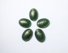 Кабошоны акрил, 18*13 мм полупрозрачный зеленый матовый с золотом, пр-во Китай