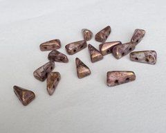 Бусина Vexolo, Чехия, прессованное стекло, 5*8 мм, 2 отверстия, сиренево-коричневый травертин (03000/15695), шт