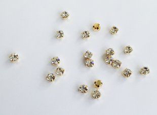 Страз у цапі Preciosa, ss20 (4.6-4.8 мм), Crystal в золоті