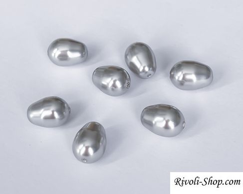Намистина (Австрія) пiд перлину, груша (5821), 11*8 мм, колір - Light Grey