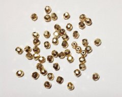 4 мм грановані намистини Preciosa, з покриттям золотом 24К (00030-26200), 25 шт