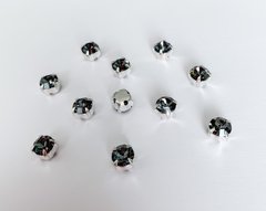 Страз в цапе Preciosa, ss29 (6.2-6.4 мм), Crystal Nightfall в серебре