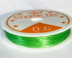 Силіконова волосінь-гумка, 0,6 мм діаметр, Корея, колір - зелений, 1 м