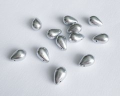 Стеклянная подвеска, Чехия, 6*9 мм, серебро матовое (00030-01700), штука