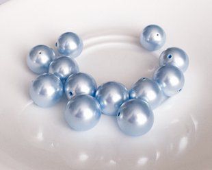 Перлина Swarovski, кругла (5810), колір - Light Blue, 12 мм