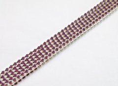 Стразовая цепь Preciosa, цвет Amethyst Opal / серебро, ss 6,5 (1,8-1,9 мм), 10 см