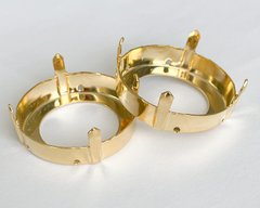 Оправа под большой круглый чатон (1201), светлое золото, пр-во Германия, 27 мм