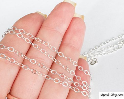 Цепочка, серебро 925 пробы, 2,3 * 3 мм овальное звено, пр-во Индия, 10 см