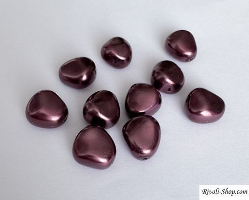 Перлина Preciosa Elliptic (барокко), Light burgundy 11*9,5 мм