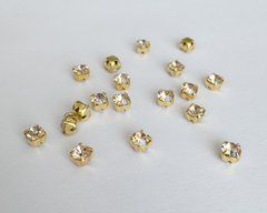Страз в цапе Preciosa, ss16 (3,8-4 мм), Crystal Honey в золоте