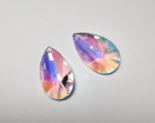 Подвески стеклянные, 38*22, двояковыпуклые, Китай