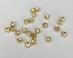 Страз в цапі Preciosa, ss16 (3,8-4 мм), Crystal Blond Flare в золоті
