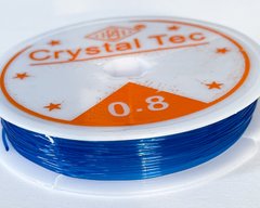 Силіконова волосінь-гумка, 0,8 мм діаметр, Корея, колір - синій, 1 м