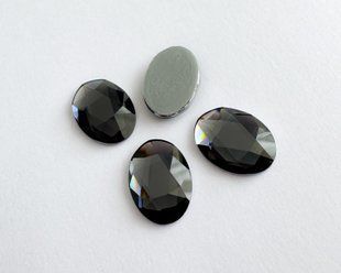Овал клейовий (гарячої фіксації) Swarovski (2603), колір - Graphite, 14*10 мм