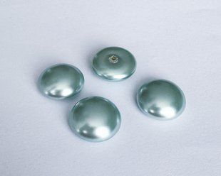 Кабошон Preciosa, просверлен наполовину, цвет - Light Blue, 16 мм